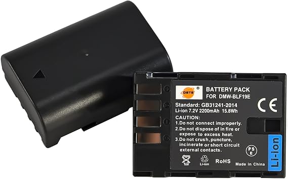 DSTE 2pcs DMWBLF19 Battery Compatible with Panasonic Lumix DC-G9, DC-GH5, DMC-GH3, DMC-GH3K, DMC-GH4