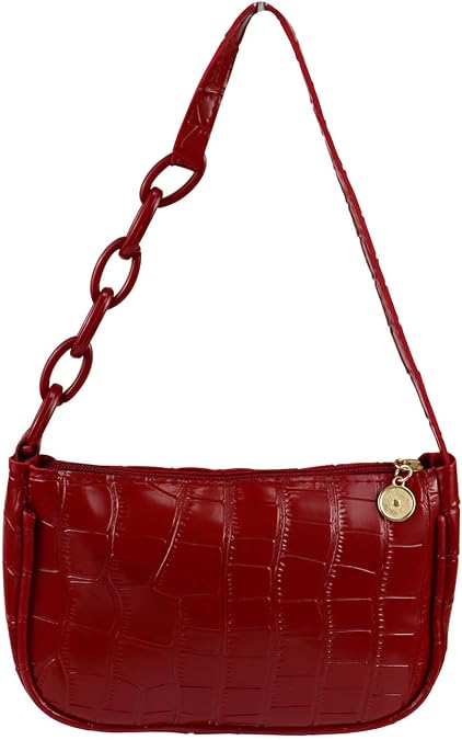 Clutch Tote Handbags, PU Leather Small Shoulder Bag Small Handbags for Women and Girls, Cute Mini Shoulder Bag (red)