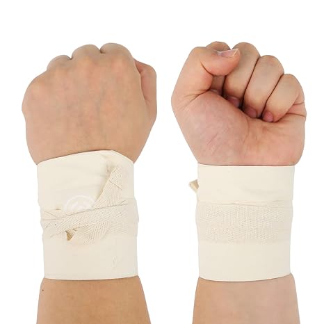 LUXIAOJUN Weightlifting Wrist Wraps, Wrist Support for Gym Workouts, Powerlifting (Single-layer White)