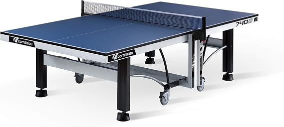 CORNILLEAU - 740 ITTF Indoor Table Tennis Table - Folding & Compact - Competition Table - 22mm Chipboard Top - ITTF Approved - Blue