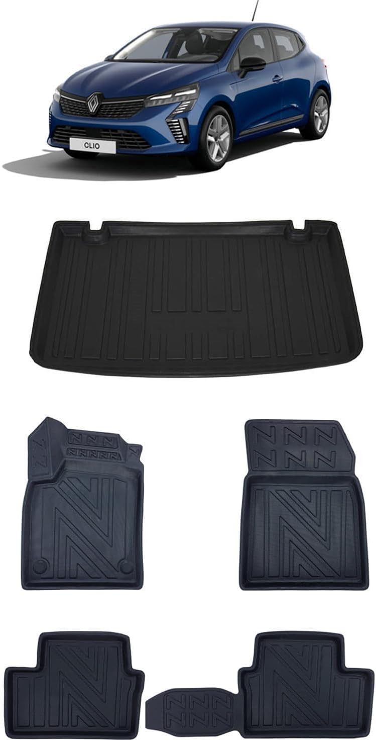 Renault Clio 5 2023 Model İle Uyumlu 5D Premium Ekstra Havuzlu Paspas Ve Bagaj Havuzu Set
