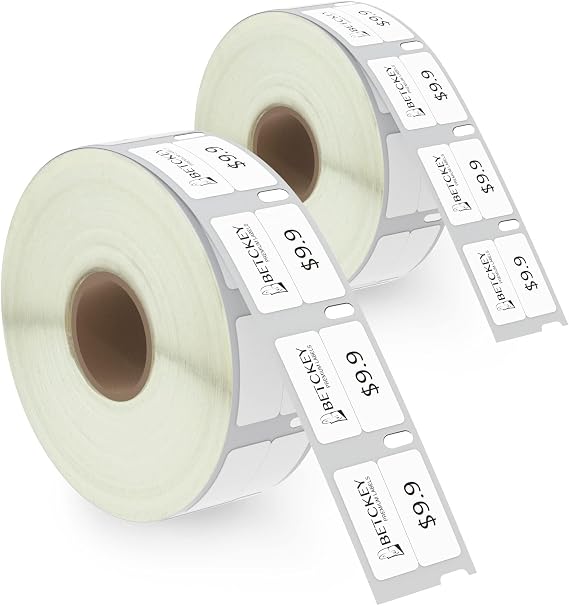 BETCKEY - Replace for DYMO 30333 (1/2" x 1") Small 2-Up Labels [2 Rolls]