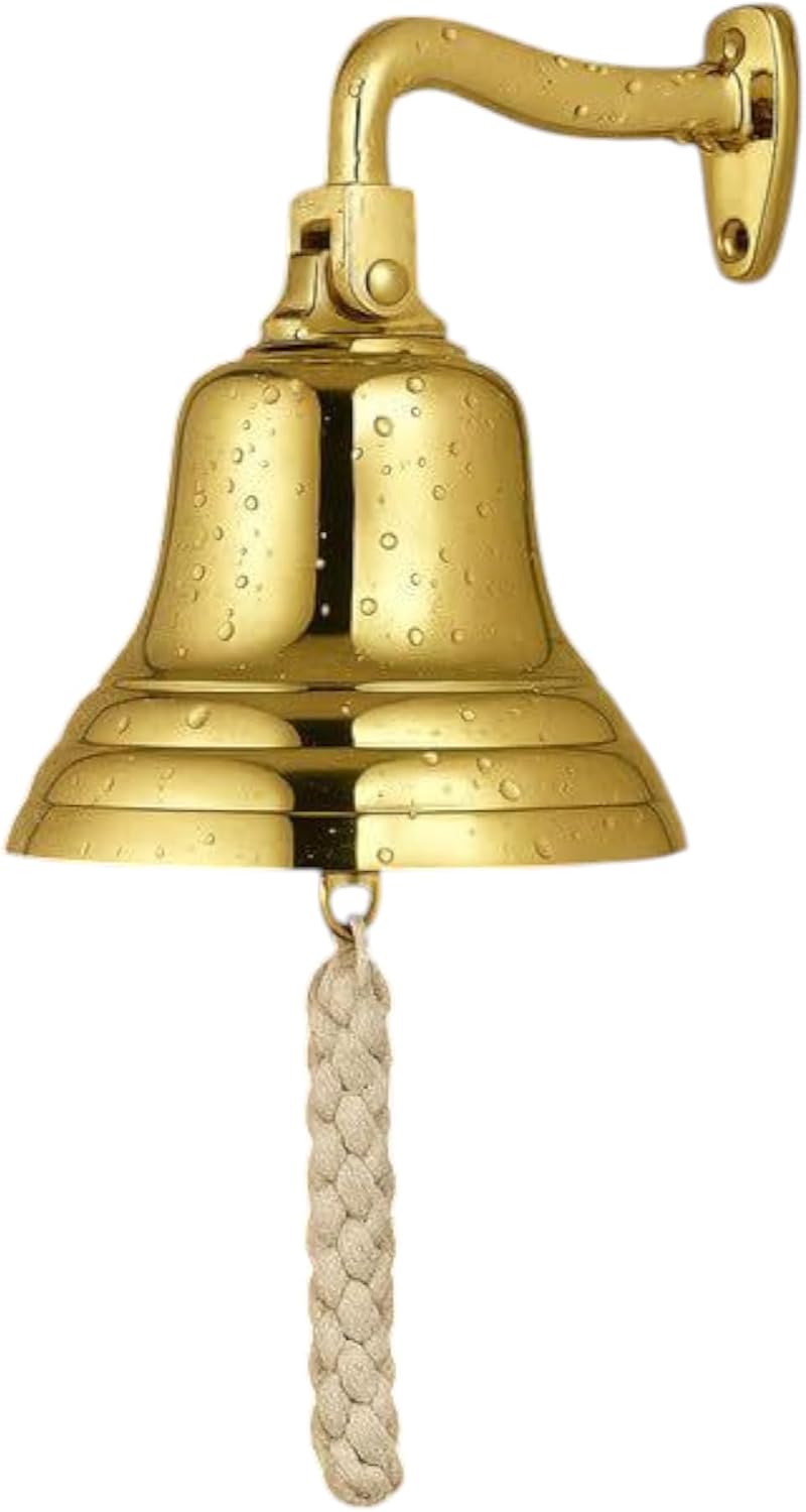 Personalized Brass Bell, Engraved School Wall Hanging Bell, Home Decor Indoor/Outdoor, Nautical Bells, Ship Boat Maritime Decor, Customized Ship Bell (4 inch)