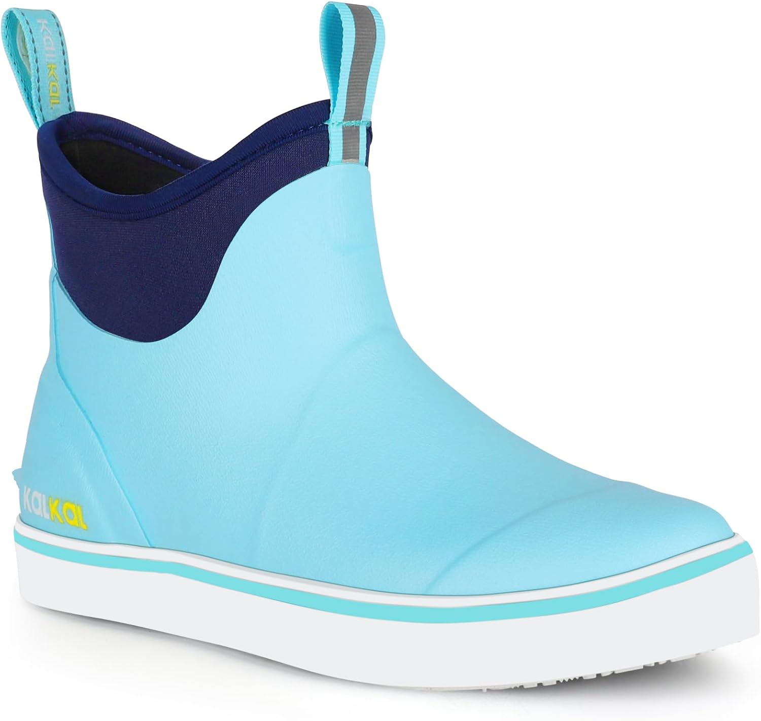 Kalkal Womens Deck Boots, Waterproof Ankle Rain Boots Fishing Boots with High Traction, Womens Rubber Boots For Gardening Fishing Boating Camping
