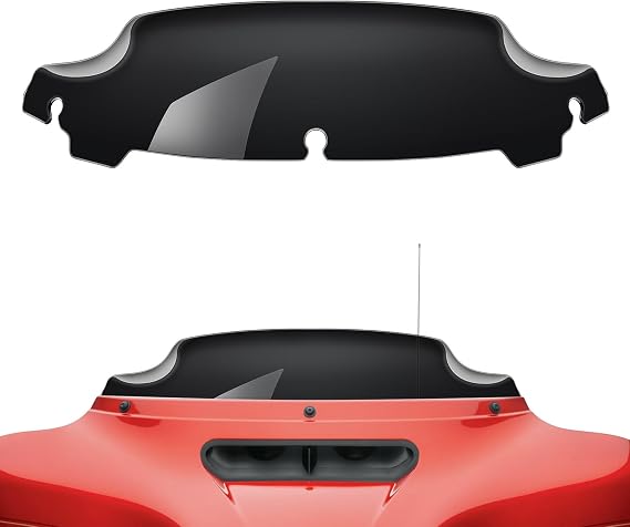 Amazicha Black 4.5" Wave Windshield Windscreen Compatible for Harley Davidson Touring Electra Glide Street Glide 2014 2015 2016 2017 2018 2019 2020 2021 2022 2023