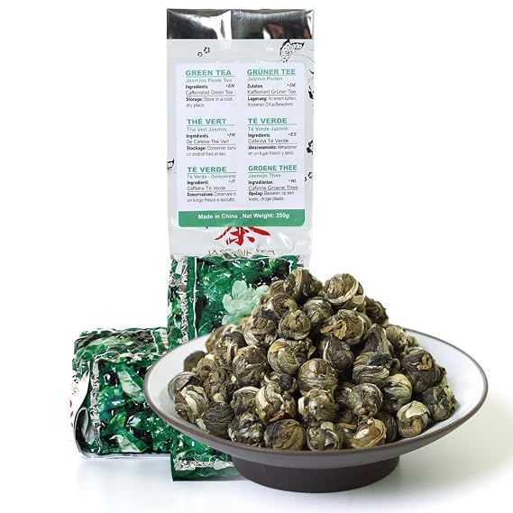 GOARTEA - Jasmine Dragon Pearls - 250g / 8.8oz Supreme Grade - Jasmine Pearl Green Tea - Chinese Green Tea Loose Leaf