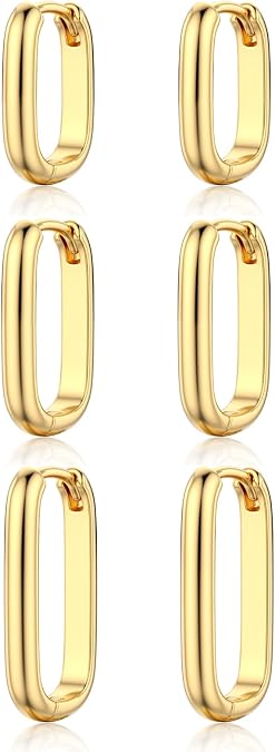 Gold Hoop Earrings Set for Women 3 Pairs Small and Lightweight Gold Jewelry for Girls and Hypoallergenic Huggie Hoop for Women and Men