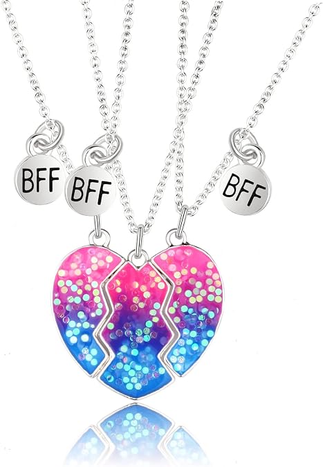 Caiyao 2-3Pcs Cute Half Broken Heart Koala Panda Engraved Pendant Necklace for Best Friend Women Men Lovely Love Heart Animal Necklace Friendship Jewelry Birthday Gift