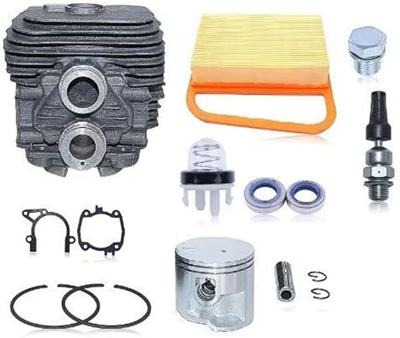 50mm Bore Cylinder Piston Kit TS410 TS420 Chainsaw Parts, Engine Repair Set with Decompression Valve, Filter and Seals
