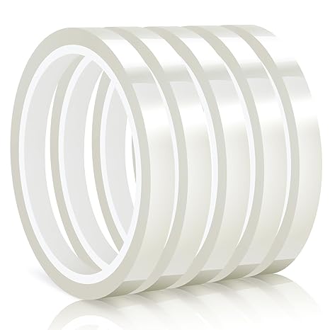 5 Rolls Heat Resistant Tape 10mm x 30m Clear PET for Sublimation