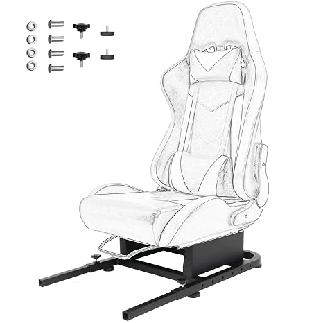 Hottoby Rear Seat Stand Racing Wheel Frame Parts/Accessories Mounting Seat Installable Most Chair Stand Simulator Cockpit Wheel and Pedals Not Included