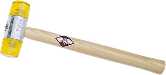 Picard Plastic Hammer 450g Replaceable Plastic Faces, Ring Wedge Fixture, Ash Wood Handle, 35mm Diameter, 290mm Length, Lightweight Mallet for Precision Work 2522001-35