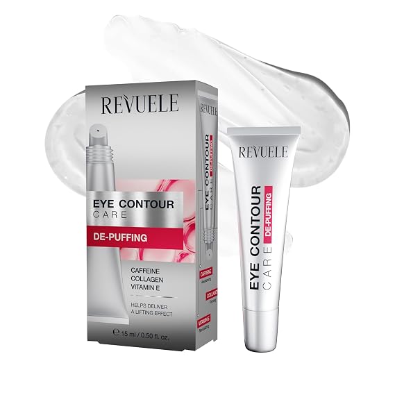 REVUELE Contour Care De-Puffing Gel 15 ml, Hydrating & Smoothing Cream for Puffy Eyes & Under-Eye Bags