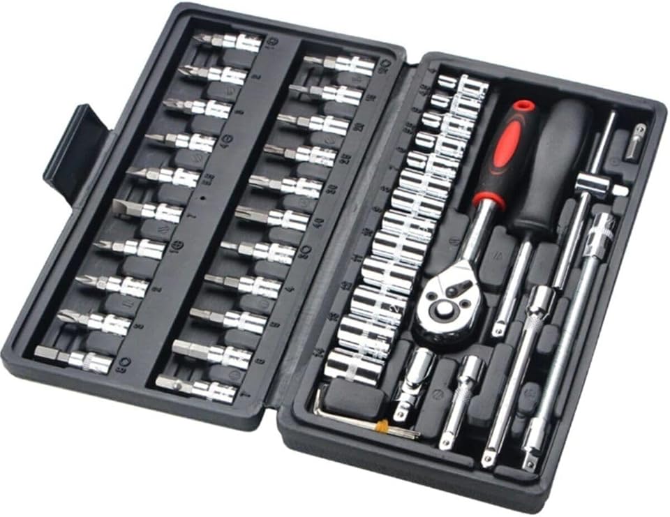 Depolife 46 Parça Mini Lokma Takımı Otomatik Cırcırlı 1/4" Wrench Set Yüksek Kalite Kombinasyon Alet Seti