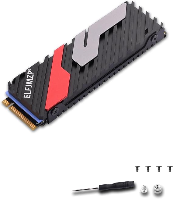 M.2 SSD 2280 High Performance SSD Cooling Vest for PC/PS5 Adaptable to Mainstream SSD 990 980 970 SN850 SN750 SN570 5307 4cm/2.9in Black