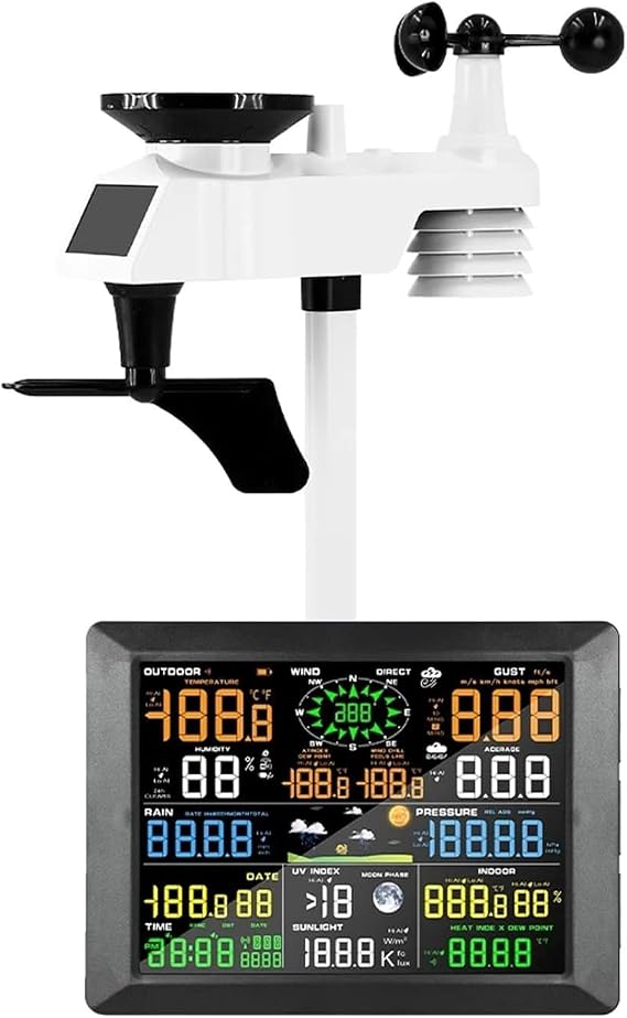 Weather Station WiFi Indoor Outdoor Multifunction Humidity Pressure Anemometer Wind rain Gauge Sensor