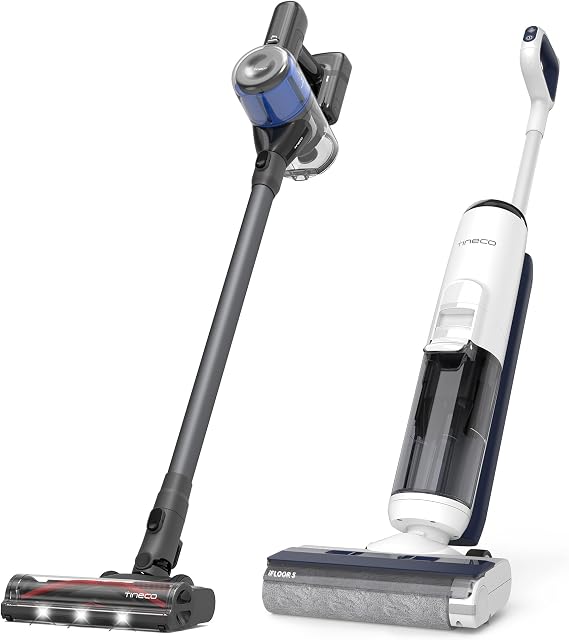 Tineco iFLOOR 5 Breeze Complete Smart Cordless Wet Dry Vacuum Cleaner and Mop&Tineco Pure ONE S30 Cordless Vacuum Cleaner, Up to 65min Runtime, Stick Vacuum for Home