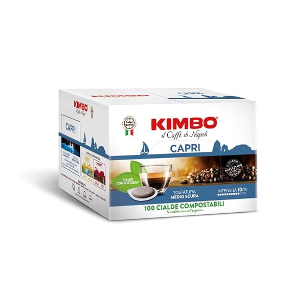 Kimbo Capri 100 Single Served Espresso Coffee Pods | Product of Naples, Italy | Medium Roast Intense