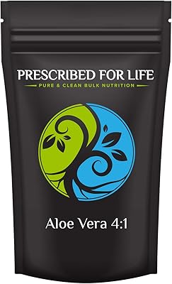 Prescribed For Life Aloe Vera Powder 4:1 Aloe barbadensis, Aloe Vera Gel Supplement, Vegan & Food Grade 4oz  113g