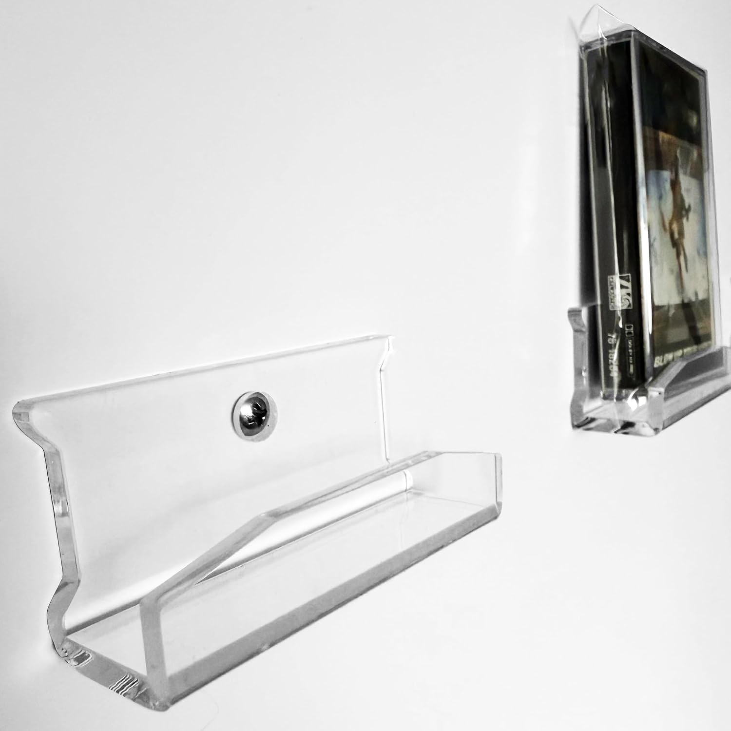 Clear Acrylic Cassette Tape Wall Mount – Minimalist Floating Display Hanger for Audio Cassettes Organizer, Sculptural Wall Storage & Modern Music Decor