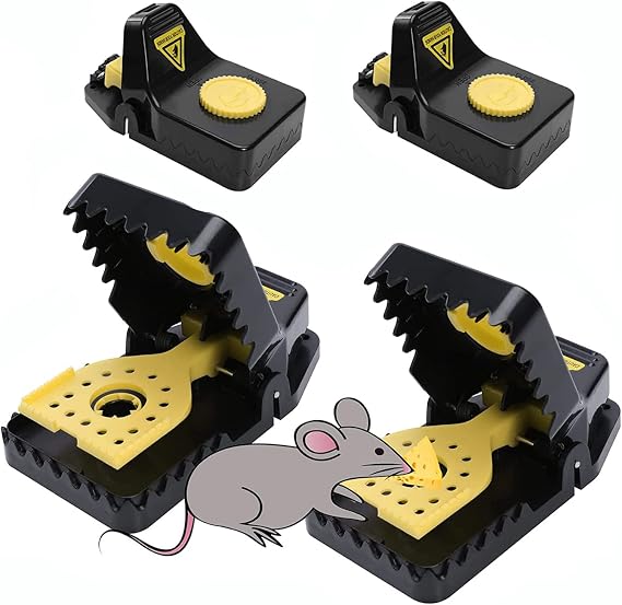 Latest ModelMouse Trap 4-Piece Set Easy Capture Extermination Catcher Reusable Extermination Device for Home, Vegetable Garden, Kitchen, Strong with Japanese Instruction Manual