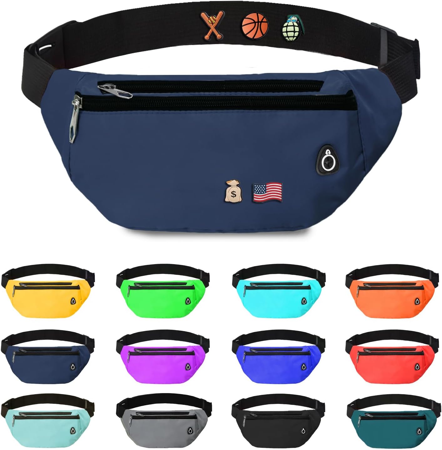 Fanny Pack for Women Men,Crossbody Fanny Pack Water Resistant Sports Waist Bag Pack, Belt Bag for Travel Hiking Running
