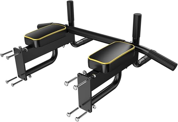 Wall Mounted Pull Up Bar and Dip Station, Heavy Duty Fitness Equipment Chin-up Bar for Indoor Home Gym Workout, Support to 440lbs