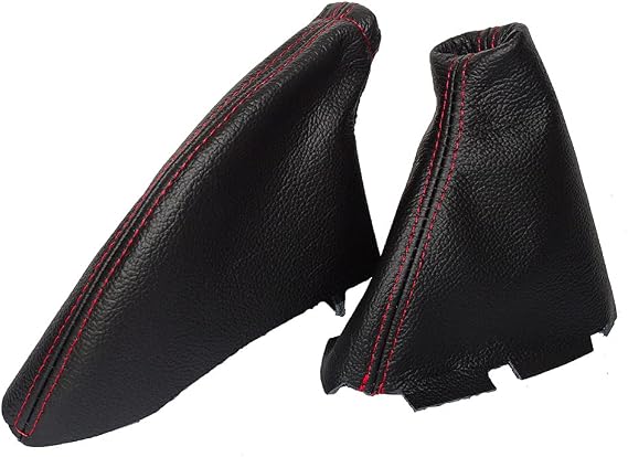 Shift Ebrake Boot Compatible with Honda Civic Type R EP3 Leather Various Stitching Colour Available (Red Stitch)