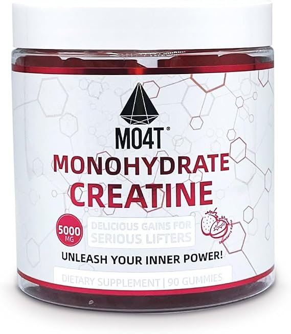 Creatine Monohydrate Gummies 5000 mg for Men & Women, Sugar Free Creatine Gummies Strwberry Flavor