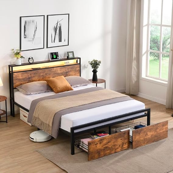 Full Size Storage Bed Frame with Storage Bed Frame