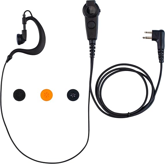 Dual PTT Headsets G Shape Earpiece for Motorola CP200d CP100d CP185 RDM2070d CLS1110 CLS1410 RMU2040 RMU2080D - Clear Sound Transmission, Super Strength Cable Module, High Strength Connector