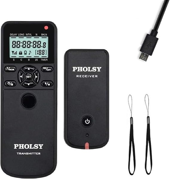 PHOLSY Timer Shutter Remote Release Control with Intervalometer for Fuji | For Fujifilm GFX 50S, X-Pro2, X-H1, X-T2, X-T1, X-T10, X-T20, X-T100, X-E2S, X-E2, X-M1, X-A3, X-A2, X-A1, X-A10