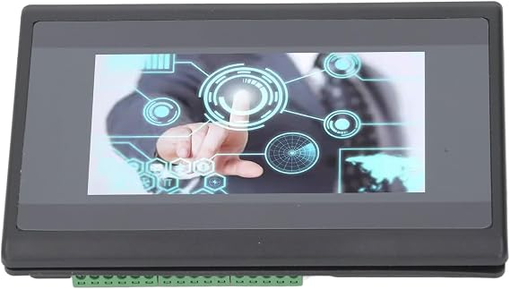 Fafeicy PLC HMI Touch Screen, 4.3 Inch All in One Controller Fast ARM9 Relay Output 12DI 10DO RS232 DC24V for Small Machines Control Panel ABS 140x98x36mm