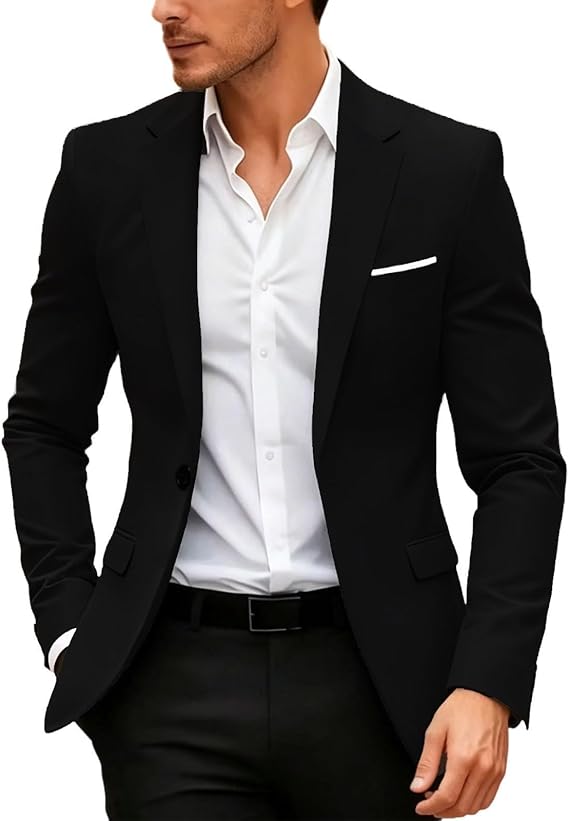 Black Suit Jacket for Men Slim Fit Sports Coats Party Dressy