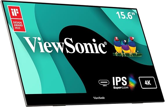 ViewSonic VX1655-4K 16 Inch 4K UHD Portable Monitor, IPS Second Screen