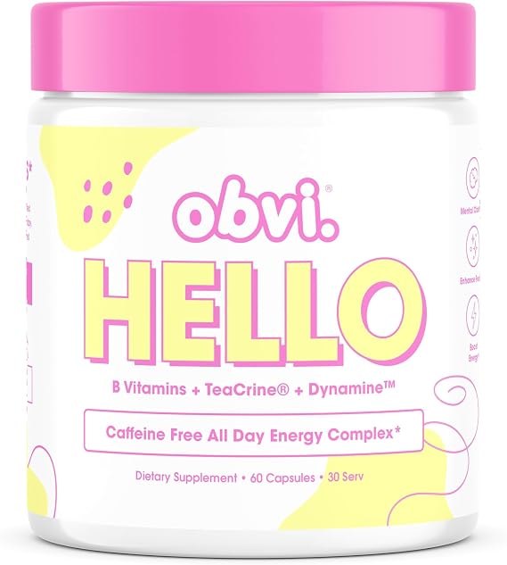 Obvi Hello, Daily Energy Supplement for Women, 60 Count, 30 Servings