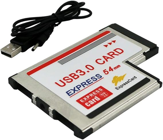 JMT 2 Dual Ports USB 3.0 HUB Express Card ExpressCard 54mm Hidden Adapter Converter USB3.0 for PCMCIA Laptop PC