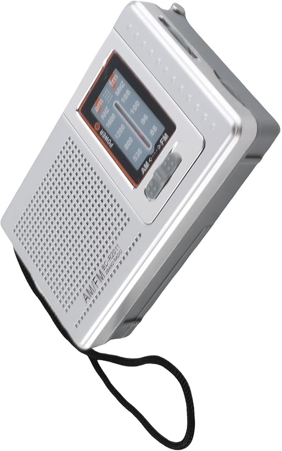 Portable AM FM Radio, Compact Handheld Transistor Radios Player, Operated by 2 AA Battery, Built in 5W Speaker with Headphone Jack, Gifts for Parents, Grandparents Default