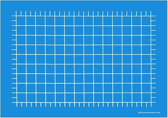 Full Line Stencil -Grid- Edge to Edge Nylon Mesh Stencil, Continuous Line Template for Free Motion Quilting, Domestic Machine Quilting, Hand Quilting, Long-Arm Quilting (30555)