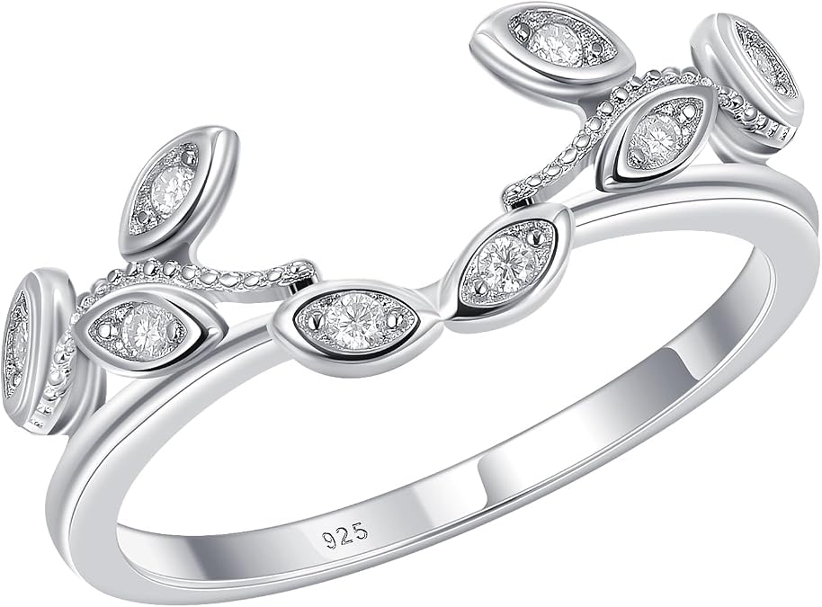 Newshe Jewellery Moissanite Curved Wedding Bands for Her Stacking