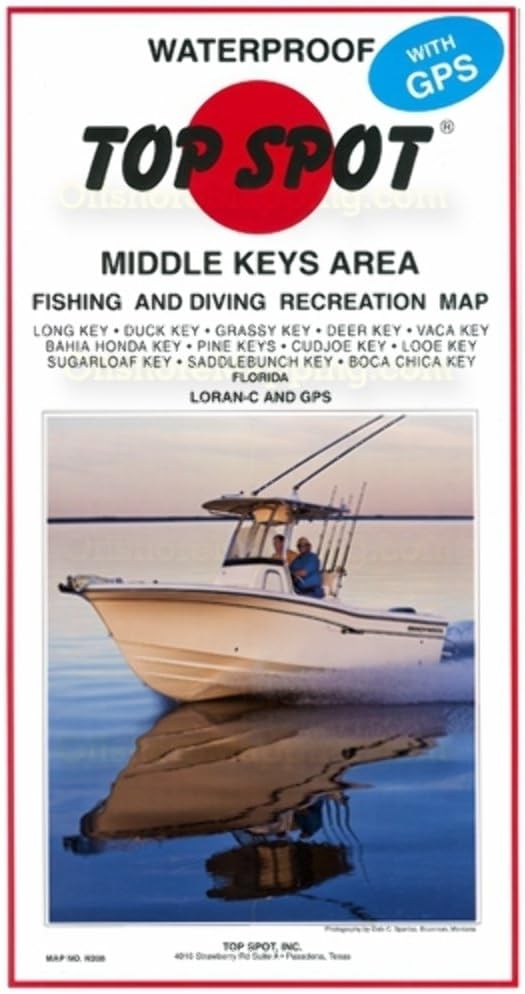 Topspot N208 Map- Middle Key Long Key To Boca Chica Key LORAN-C & GPS