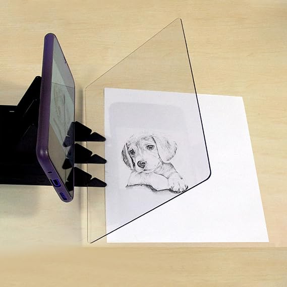 Mirror Drawing Board B5 Optical Reflection Tracing Sketch Tool, Easy to Install Painting Assistant for Beginners, Artists & Enthusiasts with Brackets