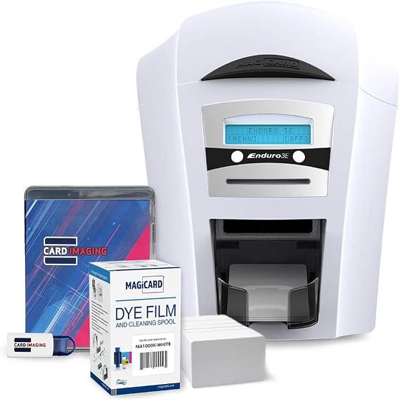 Magicard Enduro 3e Single-sided ID Card Printer & Supplies Bundle with Card Imaging Software (3633-3001)