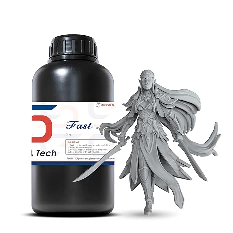 Siraya Tech Fast ABS-Like 3D Printer Resin, Non-Brittle, Grey, 1kg