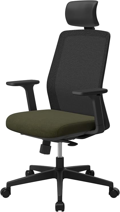 SIDIZ T40 SE Ergonomic Office Chair : Comfortable Home Office Chair for Light Users with Reclining Tilt Lock, Headrest, 3D Armrests, Mesh Back Computer Desk Chair, Alternative Gaming Chair (Khaki)