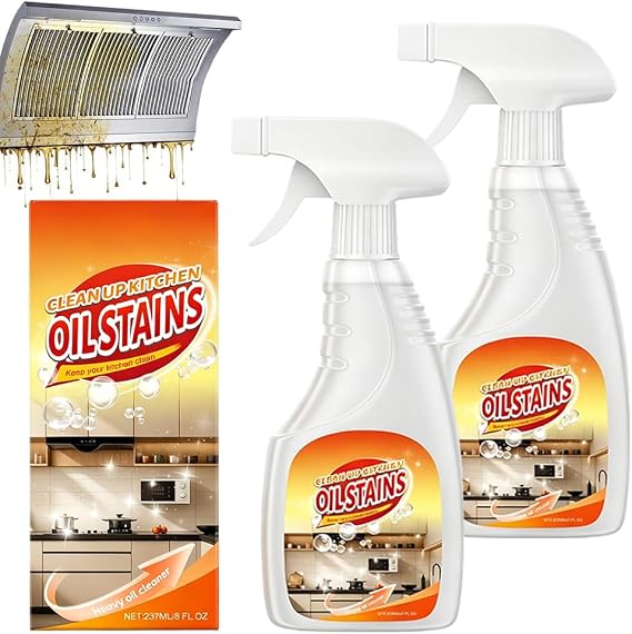 BAUFIX 2026 Upgraded Heavy Duty Kitchen Degreaser Foam Cleaner, Multipurpose Kitchen Degreaser Cleaner Spray, Suitable for Glass Cooktop, Gas Stove Top, Air Fryer, BBQ Grill (2 Pcs)