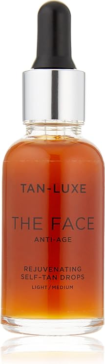 Tan-Luxe THE FACE Self Tan Drops, Light/Medium (30 ml) Add Anti-Aging Tanning Drops to Skin Care for Custom Face Tan, Cruelty Free & Vegan