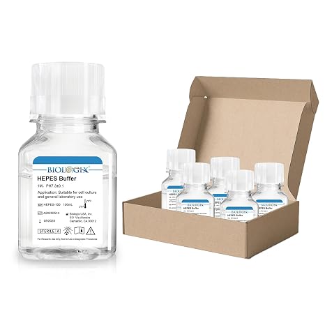 HEPES Buffer, 0.1um Filtration Sterilized, 7.3 pH, for Prepare Protein Extraction Buffer, Cell Culture Buffer, Ready to Use Solution, 100ml/Bottle, 6 Bottles/Case