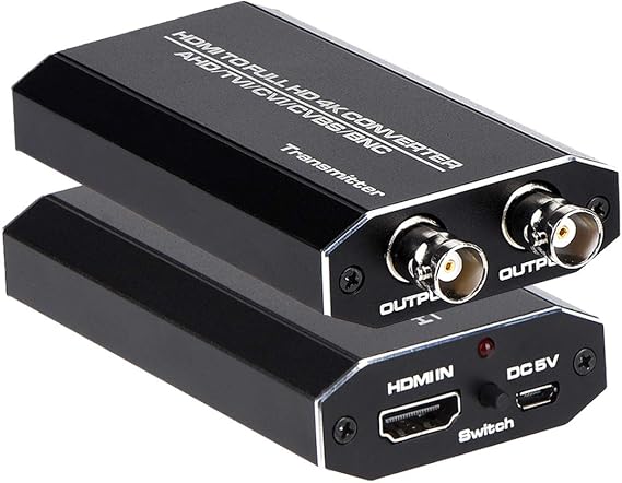 HDMI to AHD Converter, HDMI to AHD Adapter with AHD Loopout 500M Repeater for HD CCTV Outdoor Home Security Surveillance IP Camera System AHD DVR NVR Video Recorder