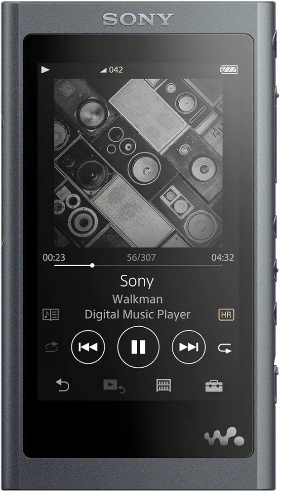 Sony NW-A55HN B Walkman A Series, 16 GB, MP3 Player, Bluetooth, MicroSD Compatible, High Resolution Support, Up to 45 Hours of Continuous Playback, 2018 Model, Gray Black